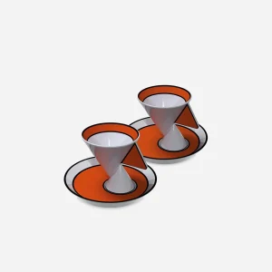 Jazz Set of 2 Coffee Cups & Saucers