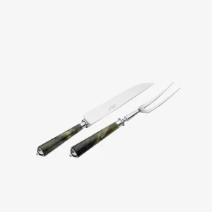 Julia Green Marble 2-Piece Carving Set