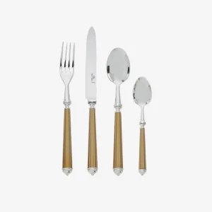 Lignes Gold Plated 4-Piece Cutlery Set