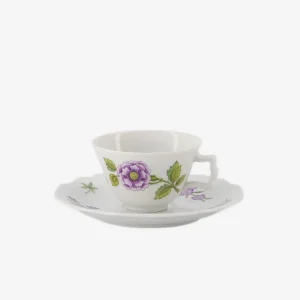 Lilac Floral Bouquets Espresso Cup & Saucer - Peony