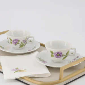 Lilac Flower & Butterfly Cocktail Napkin - Set of 4