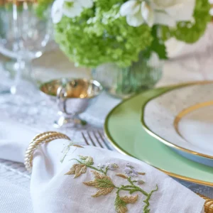 Lilac Flower & Butterfly Dinner Napkin