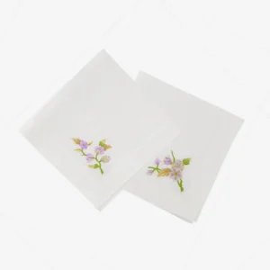 Lilac Flower & Butterfly Tea Napkin - Set of 2