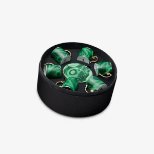 Malachite Espresso Cups and Saucers - Set of 6