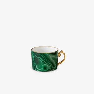 Malachite teacup and saucer - Set of 2