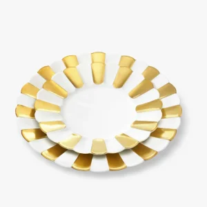 Melon Dessert Plate White Gold