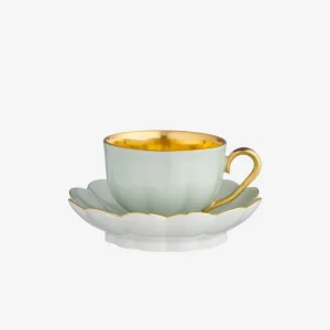 Melon Espresso Cup & Saucer Celadon