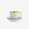 Melon Teacup & Saucer Celadon