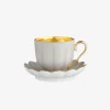Melon Teacup & Saucer Matt Grey