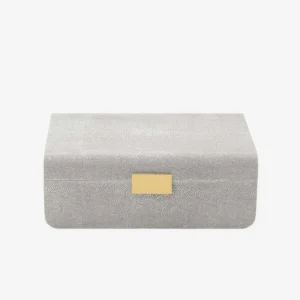 Modern Shagreen Jewellery Box Large - Dove