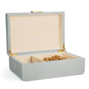 Modern Shagreen Jewellery Box Large - Dove