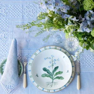 Mozzano Tablecloth with 12 Napkins Blue