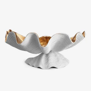 Neptune Bowl, White and Gold, Extra Large