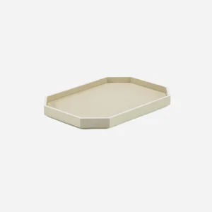 Octogone Ivory Lacquer Tray - Small