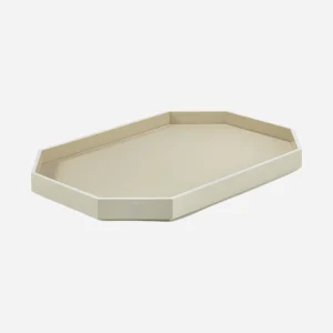 Octogone Ivory Lacquer Tray - Large