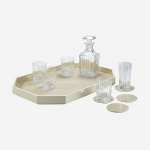 Octogone Ivory Lacquer Tray - Large