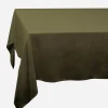 Olive Linen Sateen Tablecloth