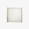 Onda Square Leather Tray Ivory