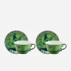 Oriente Italiano Teacup & Saucer Malachite - Set of 2