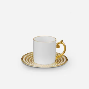 Perlée Gold Espresso Cup & Saucer