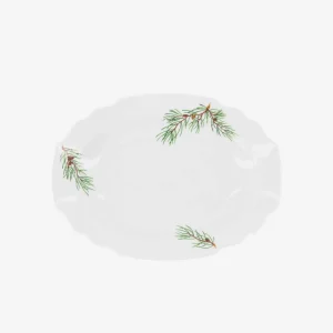 Pine Branches Oval Serving Platter Small