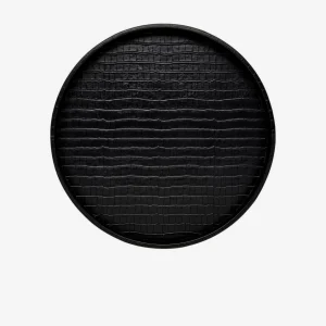 Polo Medium Round Crocodile Tray Black