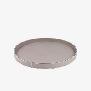 Polo Round Leather Tray Sand