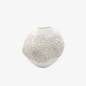 Porifera White and Gold Vase