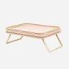 Reims Leather & Rattan Bed Tray Cipria