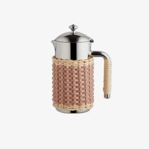 Rennes Leather & Rattan Carafe - Cipria