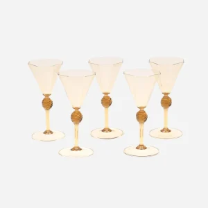 Salviati Venetian Renaissance Revival Wine Glasses  - Set of 5