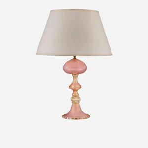 Seguso Pink and Gold Murano Glass Jellyfish Table Lamp