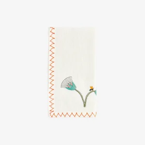 Serendipity Embroidered Napkin - Emerald