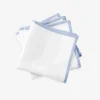 Set of Four Border Napkins Ice Blue