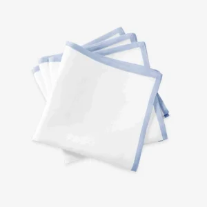 Set of Four Border Napkins Ice Blue