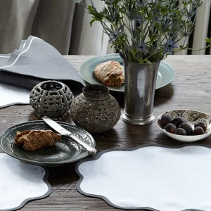 Set of Four Grey Scallop Placemats
