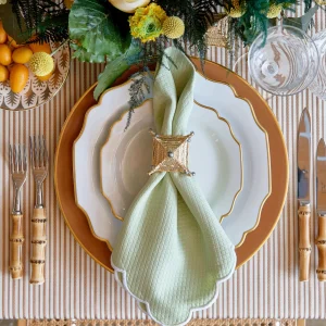 Set of Four Savannah Gardens Green Napkins