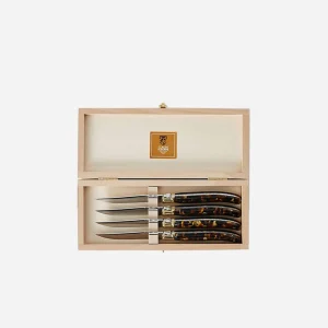 Set of Six Laguiole Steak Knives Ecaille
