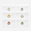 Set of Six Pagoda Embroidered Cocktail Napkins