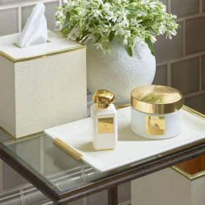 Shagreen Vanity Tray - Cream