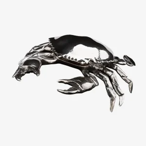 Silver and Gold Vermeil Crab Salt Cellar with Spoon