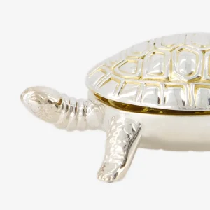 Silver and Gold Vermeil Turtle Salt Cellar with Spoon