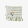 Sirkus Stripe Embroidered Frill Tablecloth Pistachio