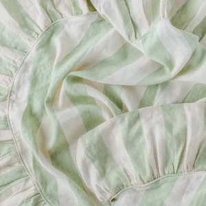 Sirkus Stripe Frill Round Tablecloth Pistachio