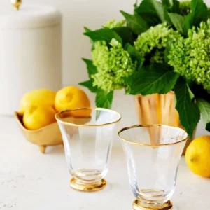 Sophia Gold Rimmed Tumblers - Set of 4
