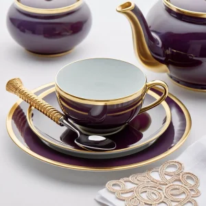 Sous Le Soleil Aubergine Tea Cup & Saucer