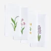Spring Flower Embroidered Dinner Napkin - Set of 4