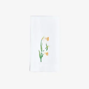 Spring Flower Embroidered Dinner Napkin - Set of 4