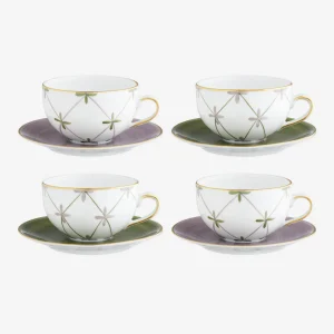 Tambourin Teacup & Saucer - Set of Four