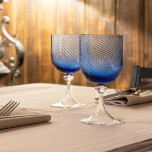 Torse White Wine Glass Blue